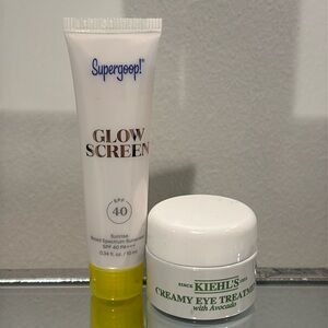 NWT Supergoop! Glow Screen & Kiehl’s creamy eye treatment with avocado bundle ￼